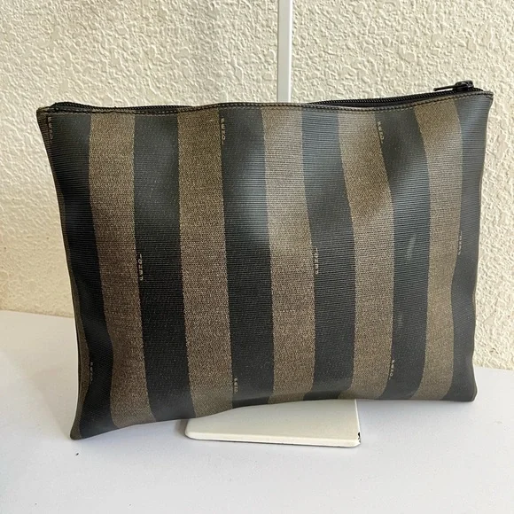 FENDI pequin stripe vintage clutch purse - Picture 6 of 9